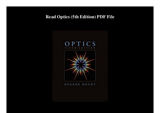 hecht optics 4th edition pdf
